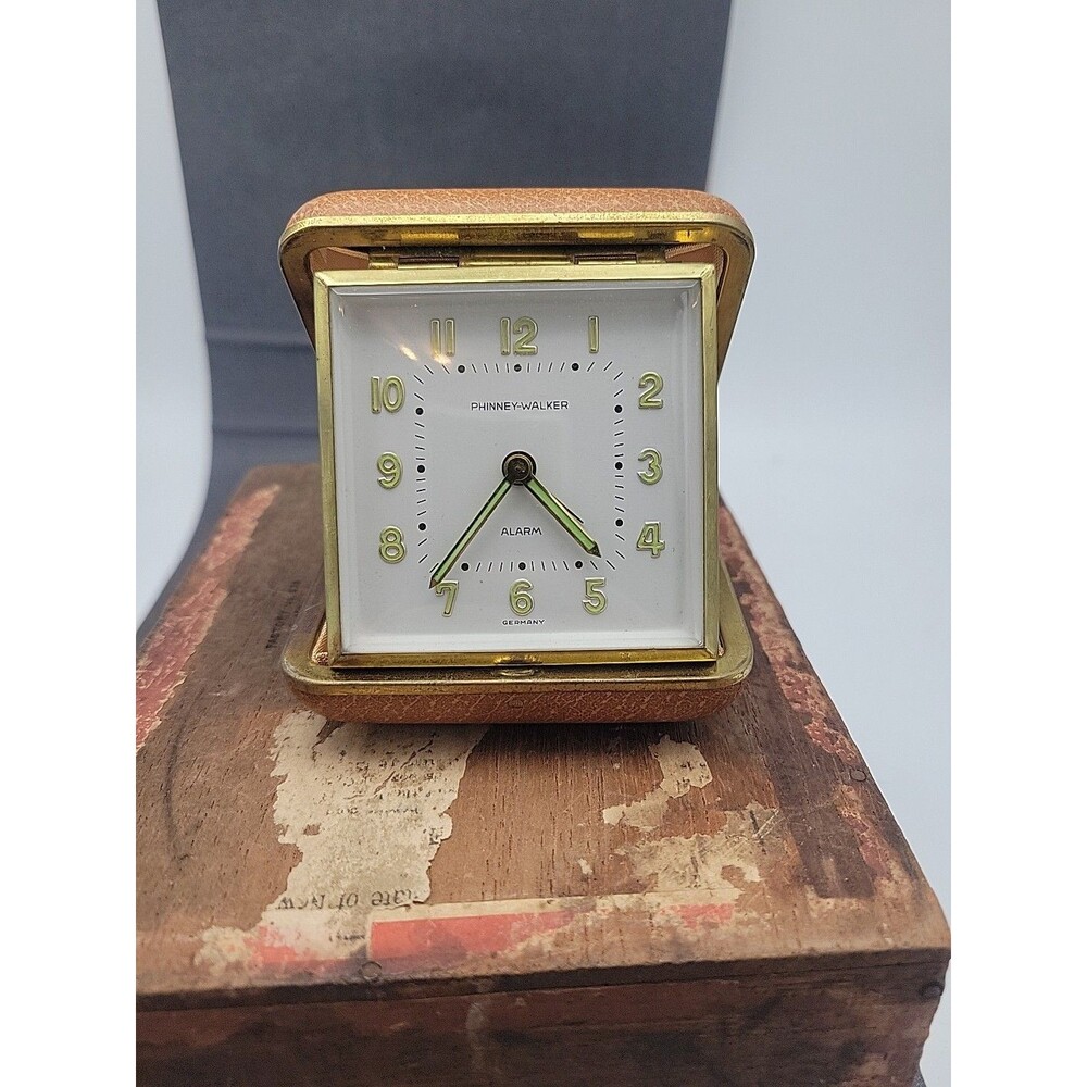 Vintage Phinney-Walker Folding Travel Working Alarm Clock Germany